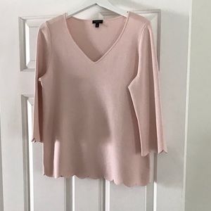 Talbots scalloped edge sweater